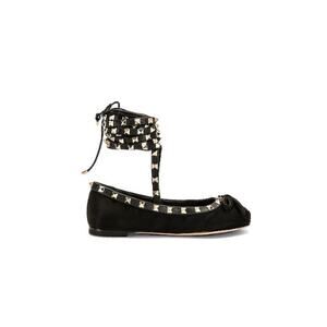 VALENTINO GARAVANI Black Rockstud Ballerina Flat Nero 38.5